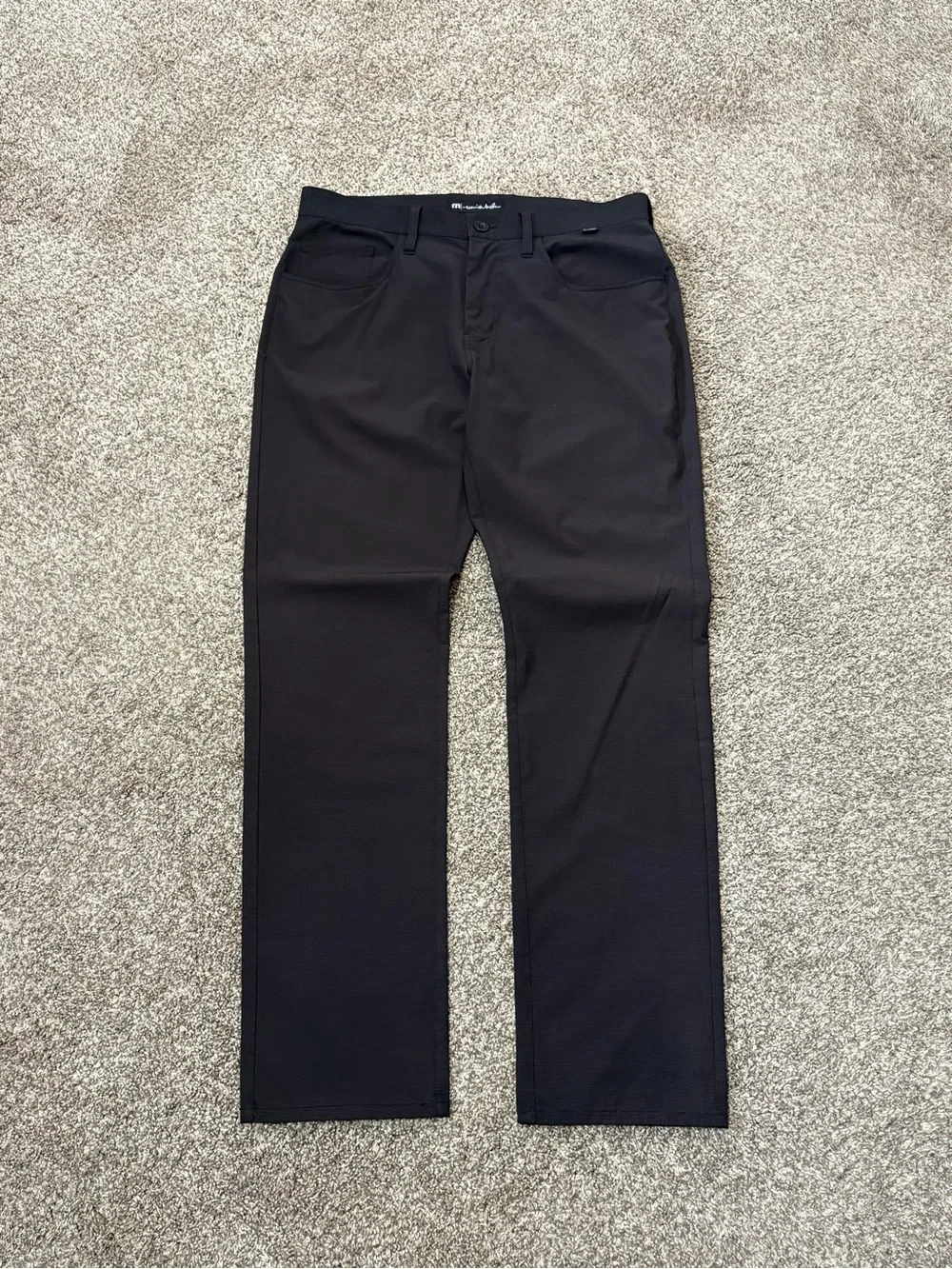 Mens Travis Mathew Open to Close Golf Pants 33x32 Black Performance Tech Stretch